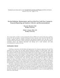 Well, there are many definitions of that, but for we are back to this distinction of financial accounting versus managerial accounting. Pdf On Definition Measurement And Use Of The Free Cash Flow Concept In Financial Reporting And Analysis A Review And Recommendations