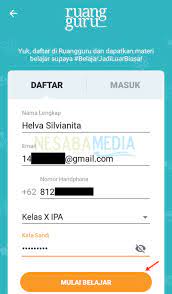 Jika anda ingin langsung daftar, maka klik lewati yang ada di bagian pojok kiri bawah. 6 Cara Menggunakan Aplikasi Ruang Guru Gratis Terbaru 2020