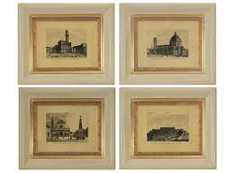 La Cornice In Legno Di Colore Avorio E Oro Si Adatta Ad Ambienti Classici Eleganti I Soggetti Raffigurano Viste Di Firenze I Cornici Paesaggi Cornici In Legno