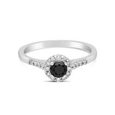 A pro of a black diamond is that the price per carat is significantly less than that of a colorless or fancy think outside the box with this hexagonal black diamond engagement ring. 9ct White Gold Black Diamond Halo Ring Nwj