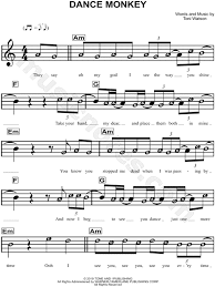 Print And Download Dance Monkey Sheet Music By Tones And I Sheet Music Arranged For Piano Vocal Chords In A Minor Sheet Music Easy Sheet Music Piano Music
