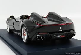 Barchetta means boat tail in italian, but ferrari is using the term to mean a vehicle without a traditional windscreen. Looksmart Ls18 022a Masstab 1 18 Ferrari Monza Sp2 2018 Con Vetrina With Showcase Nero Ds Black