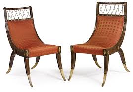 A Rare Pair Of Directoire Brass Mounted Mahogany Chairs Late 18th Century Lot Chairs Armchairs Chair Armchair