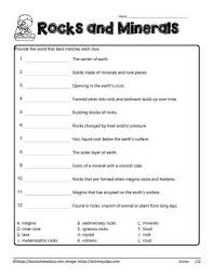 Suggest resources for a unit study: Rock And Mineral Vocab Worksheets