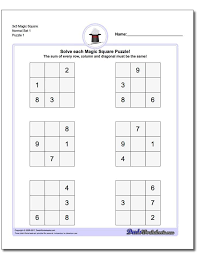 Magic Square Puzzles Magic Squares Are One Of The Simplest Forms Of Logic Puzzles And A Great Introductio Math Square Puzzles Magic Squares Math Magic Squares