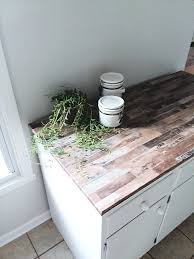 Make A Faux Wood Countertop With Peel And Stick Wallpaper Stow Tellu Wood Countertops Vinyl Countertops Faux Wood Wall