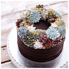 Les Plantes Succulentes S Invitent En Patisserie Gateau Succulent Gateau Floral Comment Decorer Un Gateau