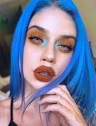 Blue Hair Wig Of Human Hair With Baby Hair Brazilian Lace Front Wig Short Bob Wigs For Women Hair Color Blue Hair Makeup Blue Hair