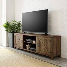 However, the planning and considerations that precede a barn door are a bit more challenging to ensure that the. Walker Edison Georgetown Modern Farmhouse Double Barn Door Tv Stand For Tvs Up To 80 Inches 70 Inch Reclaimed Barnwood Buy Online In Brunei At Brunei Desertcart Com Productid 94777645