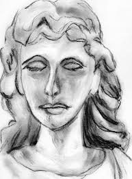 Angel statue covered in ivy at the Forest Hills Cemetery, Boston, USA by  Karen Larsen