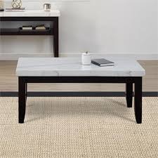 A coffee table is the focus of any living room furniture layout and creates the perfect spot for entertaining. Steve Silver Francis White Marble Cocktail Table Walmart Com Walmart Com