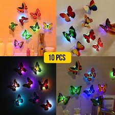 12 Pack 3d Butterfly Wall Stickers Led Light Removable Butterfly Wall Decals Colorful Butterflies Art Decor Wall Stickers Murals For Kids Baby Boy Girls Bedroom In 2020 Butterfly Wall Decals Butterfly Wall
