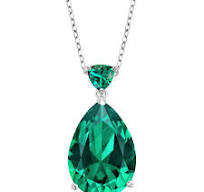 9.19 Cttw Pear Shape Green Nano Emerald 3-Stone Ring For ...