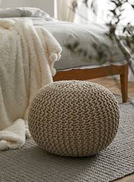 One of the knitting patterns in knitting in. Mega Cotton Knit Pouf Simons Maison Simons