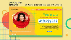 International day of happiness has a huge global history regarding its creation and founding. Free Psd International Day Of Happiness Landing Page