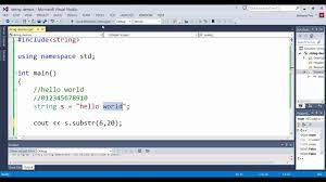 So first run a loop for the main string and compare the string to substring, for each iteration increase the value of the index if the substring is matched with the. C String Substr Youtube