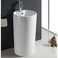 Lavabo Totem Cylindre 46x82 Cm Ceramique Blanc Sigma Vasque Totem Lavabo Design Evier Vasque
