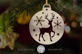 Download Reindeer Ornament Svg Christmas Ornaments Svg By Artisan Craft Svg Thehungryjpeg Com