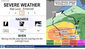 A severe thunderstorm watch (same code: Wisconsin Weather Severe Storms Rain Expected Tornadoes Possible