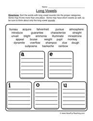 Long And Short Vowels Worksheets 2nd Grade Phonics Worksheets Vowel Worksheets Phonics