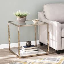 Orvana Faux Marble End Table W Glass Top Southern Enterprises Ck3162 In 2020 Marble End Tables Glass Top End Tables Glass Top Side Table