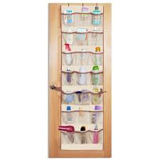 Shoe Organizer For Toiletries In A Small Bathroom Over The Door Organizer Door Organizer Bathroom Cleaning Hacks