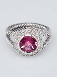 David Yurman 8mm Pink Tourmaline Petite Cerise Ring Size 7