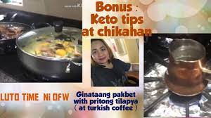 Ginataang kalabasa at hipon (beans and nuts, pork, recipe / january 14, 2020. Ginataang Pakbet With Pritong Tilapia At Turkish Coffee Plus Keto Tips Pinoy Keto Diet Youtube