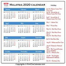 All except jhr, kdh, ktn, trg. 2020 Holiday Calendar Malaysia Malaysia 2020 Holidays