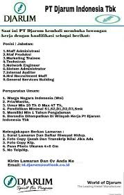 We did not find results for: Lowongan Kerja Pt Djarum Indonesia Tbk Lowongan Kerja