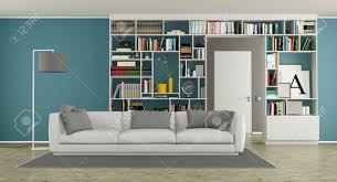 5 out of 5 stars. Modern Living Room With Bookcase And White Sofa 3d Rendering Stock Photo Picture And Royalty Free Image Image 93250967