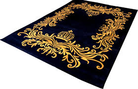 Merinos wohnzimmerteppich mit ornamenten teppich vintage in türkis grau größe 80x150 cm. Pompoos By Casa Padrino Luxus Teppich Von Harald Gloockler 160 X 230 Cm Krone Royalblau Gold Barock Design Teppich Handgewebt Aus Wolle Pompoos By Casa Padrino