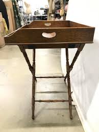 A pretty authentic antique portable breakfast tray table made of solid wood with an aged greenish finish. Sold Price Antique Folding Wooden Butlers Tray Table November 3 0120 10 00 Am Est