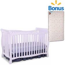 Delta Children S Products Brookside 4 In 1 Fixed Side Crib With Bonus Mattress Choose Your Finish White Cribs Cribs Baby Cribs Delta Children