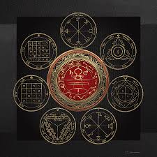 The magical seals have been applied by mystics and occult practitioners along the ages to improve people's lives and shift reality to a desirable direction. Gold Seal Of Solomon Over Seven Pentacles Of Saturn On Black Canvas Digital Art By Serge Averbukh