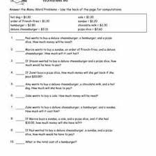 Menu math worksheets menu math worksheet free by spedtacular days have you ever wanted to try out a menu math product here is your chance this is a freebie included in this product is 3 different. Math Word Problem Worksheets For Second Graders