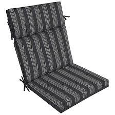Elevate your patio with outdoor lounge chairs. Style Selections Reversible High Back Chair Cushion Polyester Striped Solid Pattern Black Tj3y713a L9c8 Rona