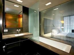 Bathroom In The Bedroom With Glass Walls And Shutters This Is At B Hotel In Barcelona Glass Bathroom Hotels Design Bathroom