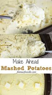 Make Ahead Mashed Potatoes Are The Perfect Easy Holiday Side Dish That Can Be Made The Day Make Ahead Mashed Potatoes Easy Holiday Side Dishes Mashed Potatoes
