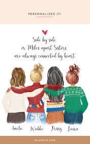 Four Best Friends Squad Birthday Photoshoot With Friends Four Women Custom Best Friends Print Art Friends Sketch Drawings Of Friends Best Friend Drawings