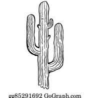 Line drawing at getdrawings com free for. Black And White Cactus Clipart Lizenzfrei Gograph