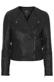 Collarless Faux Leather Biker Jacket New In This Week New In Cropped Faux Leather Jacket Faux Leather Biker Jacket Fake Leather Jacket