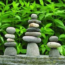 7 Stone Cairn Garden Statue Happy Gardens Etsy In 2021 Stone Cairns Rock Cairn Garden Statues
