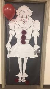 Pennywise From It Halloween Theme Door Decorations Diy Halloween Door Decorations Halloween Door Decorations Classroom Halloween Door Decorations