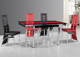 Create your perfect table set by pairing any one of our hundreds of tables and chairs. Red Black Glass Dining Table W Double Extension Leaves Frugal Furniture Boston Mattapan Jamaica Plain Dorchester Ma