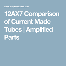 12ax7 Comparison Of Current Made Tubes Amplified Parts