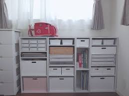 ニトリ のカラボで作る スッキリ片付くランドセル収納 サンキュ style インテリア 収納 カラボ カラーボックス 収納 100均