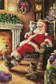 Pdf, black and white patterns colors : Santa Resting Cross Stitch Pattern By Tereena Clarke Crosstitch Com