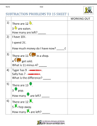 1st Grade Math Worksheets 020 First Grade Subtraction Problems To Printable Word Games For In 2020 Subtraction Word Problems Word Problem Worksheets Math Word Problems