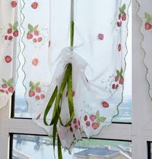 strawberry embroidery kitchen curtain